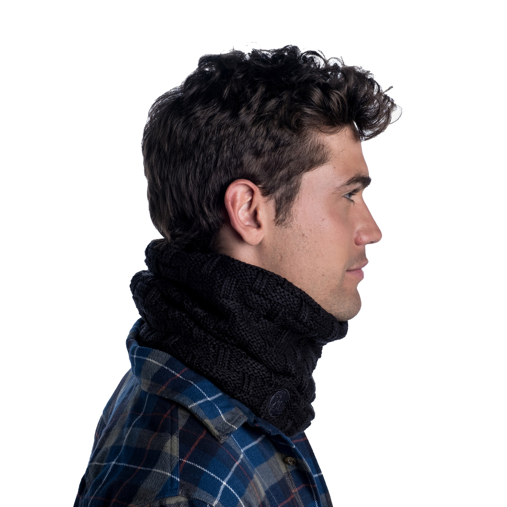 Шарф Buff Knitted & Fleece Neckwarmer Airon Black (US:One size)