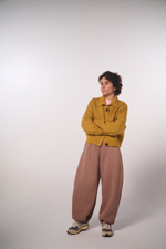 Брюки-бананы с начесом из футера "Кофе с молоком"