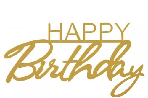 Топпер боковой для торта «Happy Birthday 1», золото