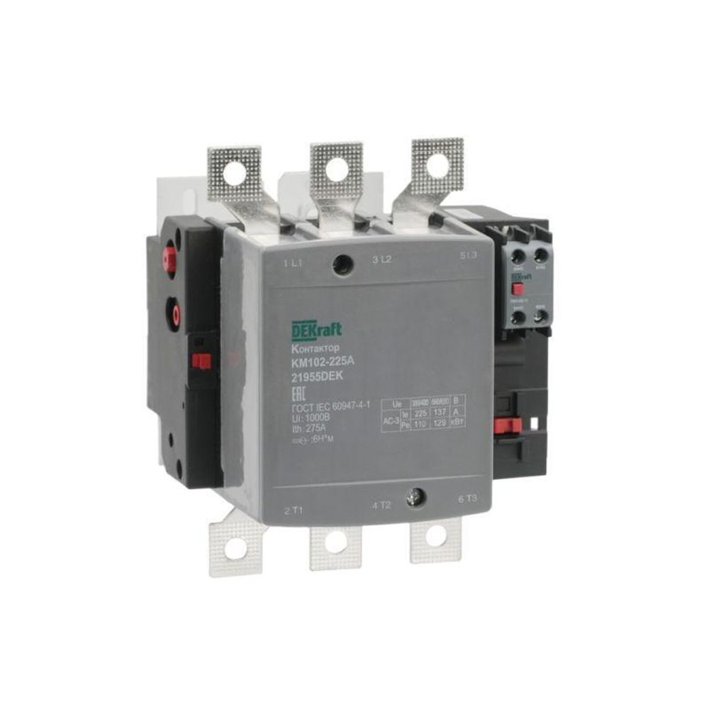 Контактор 225А 220В АС АС3 АС4 1НО+1НЗ КМ-102 DEKraft 21955DEK Контактор 225А 220В АС АС3 АС4 1НО+1НЗ КМ-102 DEKraft 21955DEK