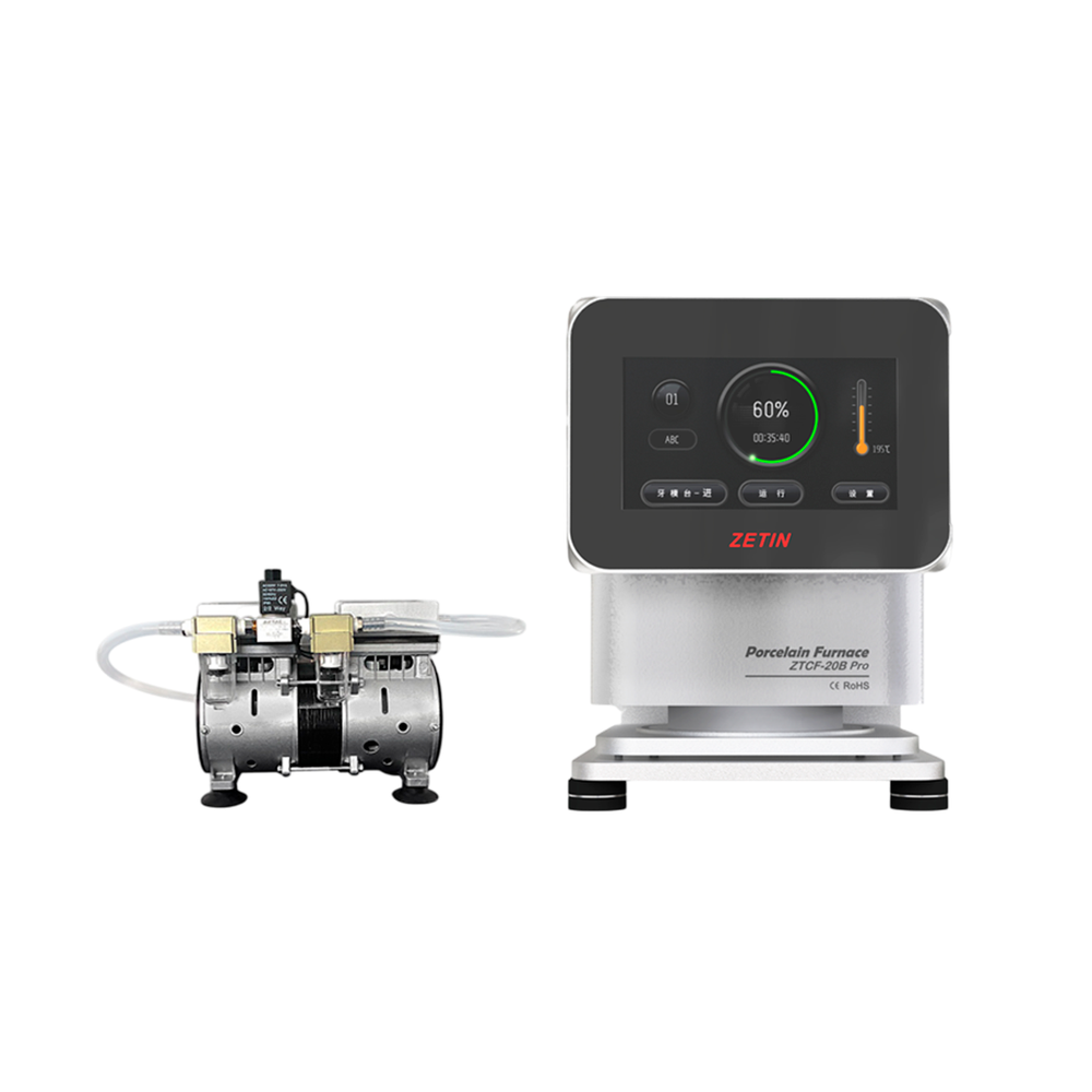 Компактная печь для обжига керамики с вакуумным насосом Zetin ZTCF-20B Pro