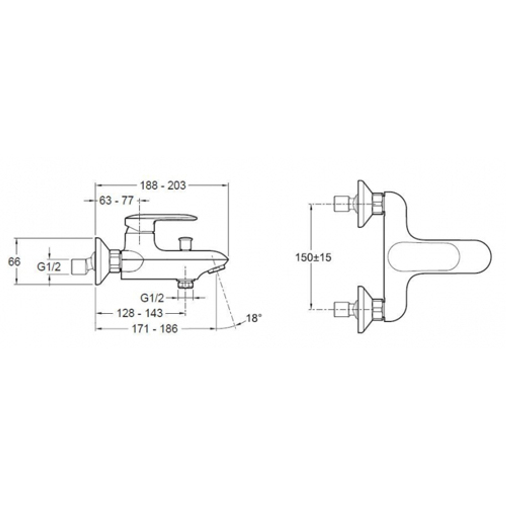 Смеситель для ванны Jacob Delafon Kumin E99460-CP схема
