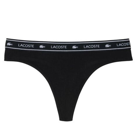 Женские трусики Lacoste Logo Stretch Cotton String 1P - black