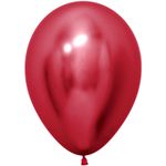 Шар (12''/30 см) Reflex, Зеркальный блеск, Красный (915), хром, 10 шт.