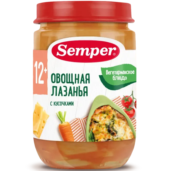 Пюре Semper лазанья-овощи 190г с 12 месяцев