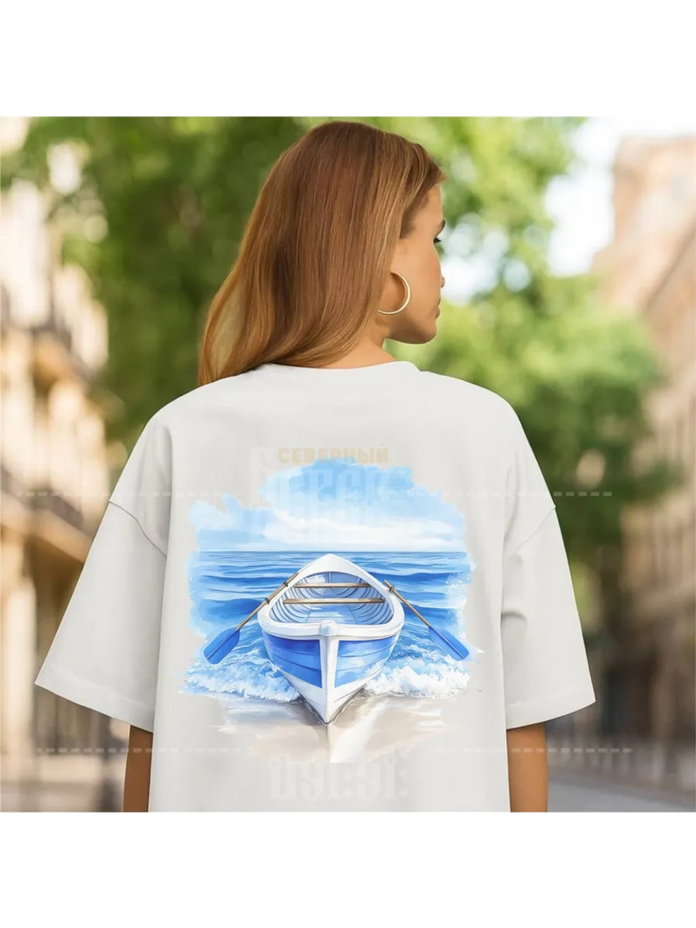 Термонаклейка на одежду, термопринт Лодка