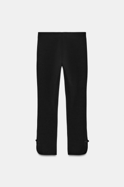 ZARA БРЮКИ КАПРИ С ЗАСТЕЖКАМИ-КЛЕВАНТ, ЧЕРНЫЙ