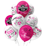 Шар латексный 30см Девичник (Белый, Розовый)