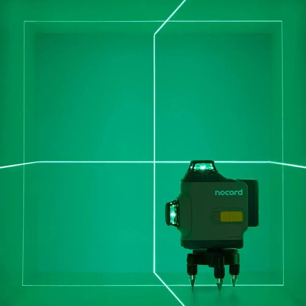 Уровень лазерный Nocord, 3х360, с аксессуарами