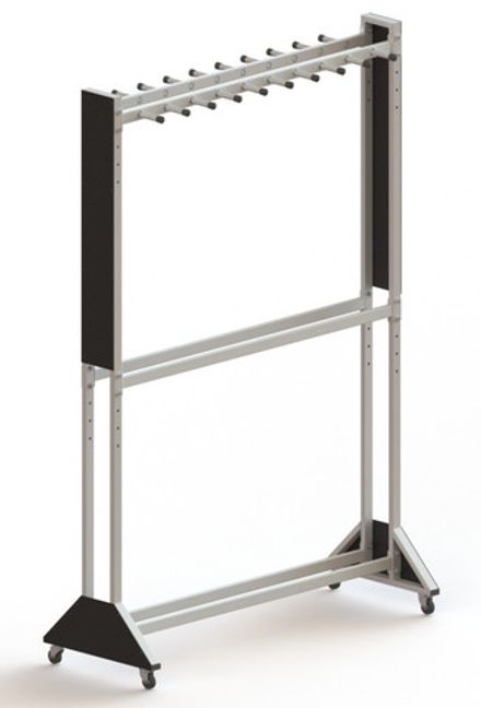 Стеллаж для лыж мобильный + вешалка для палок на 20 пар Медиум-2М+ 42 пары