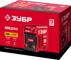 ЗУБР ММА, 220 А, RED MACHINE, сварочный аппарат инверторный, макс. электрод Ø 5.0 мм (СА-220)