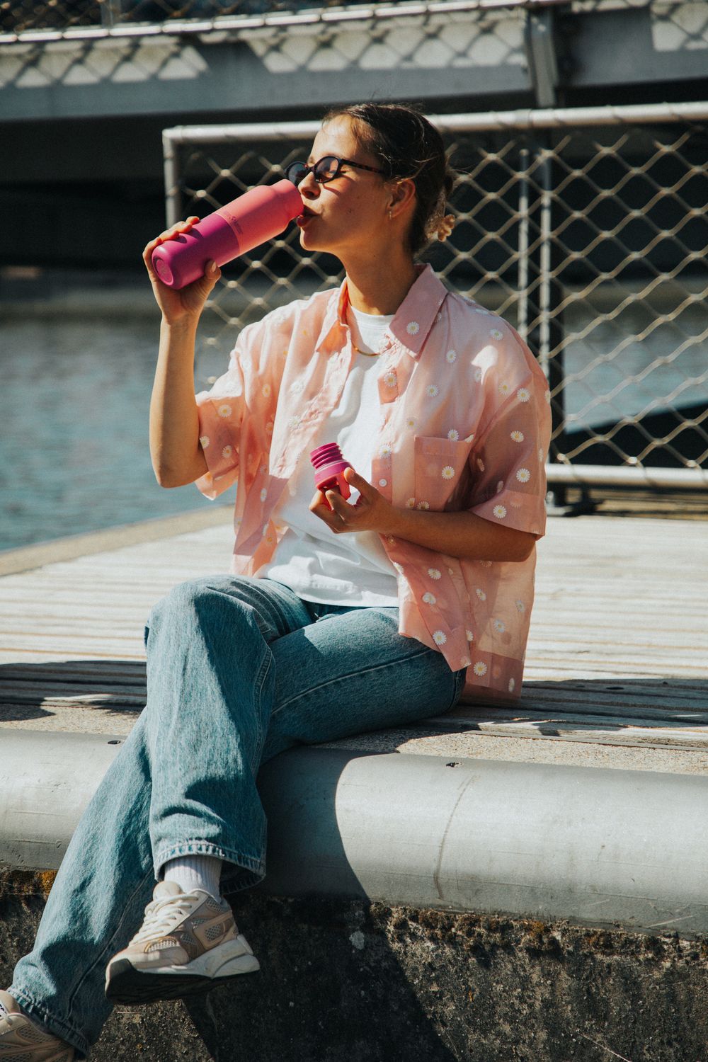 Термобутылка Klean Kanteen Rise Vac Classic Arch Loop 12oz (355 мл) Pink Lemonade