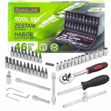 Набор инструмента 46пр. 1/4''(6-гран.)(4-14мм) ForsLine FL-2462-46