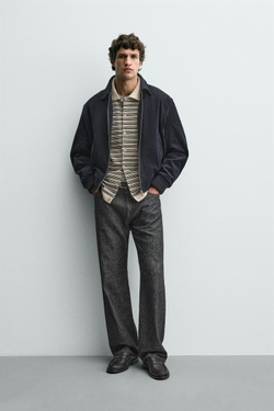 ZARA СТЕГАНАЯ ВЕЛЬВЕТОВАЯ КУРТКА, МОРСКОЙ ТЕМНО-СИНИЙ