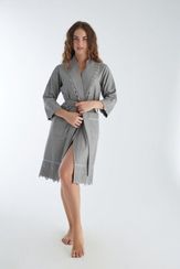 Халат женский вафельный бамбук  0479 олива NUSA