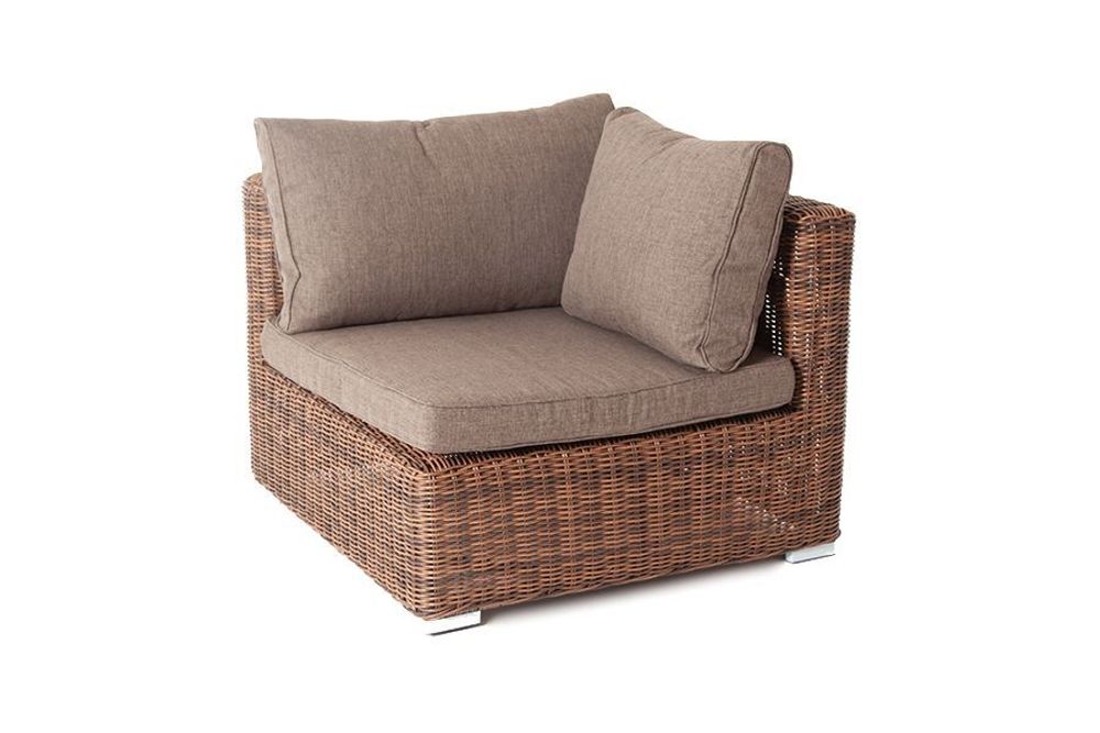 "Лунго" трансформирующийся диван из искусственного ротанга, цвет коричневый