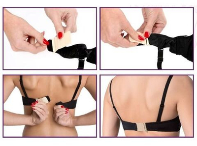 Уменьшитель объёма пояса бюстгальтера на двух крючках (Размер: S-M-L) (Цвет: черный)