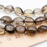 Дымчатый кварц фриформ бусины, размер около 10-13 мм, цена за отрезок 19 см (1/2 нити)