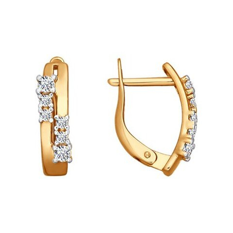 Серьги из золота с фианитами