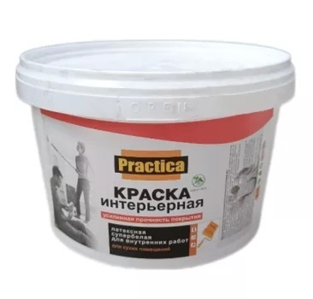 Краска интерьерная 1,2кг супербелая Практика