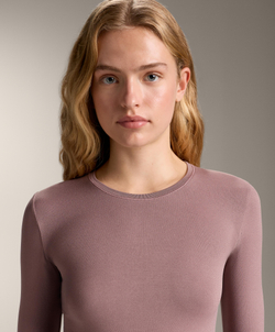 Oysho Бесшовная термофутболка базового слоя с длинными рукавами, фиолетово-розовый