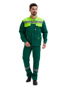 Костюм "Нова" полукомбинезон (зеленый/лимон)