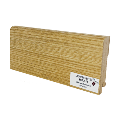 Плинтус напольный ясень выбеленный МДФ B302-14 Deartio / Ликорн 80x16x2050 мм