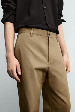 ZARA КОСТЮМНЫЕ БРЮКИ СО СКЛАДКАМИ LIMITED EDITION, РЫЖЕВАТО-КОРИЧНЕВЫЙ