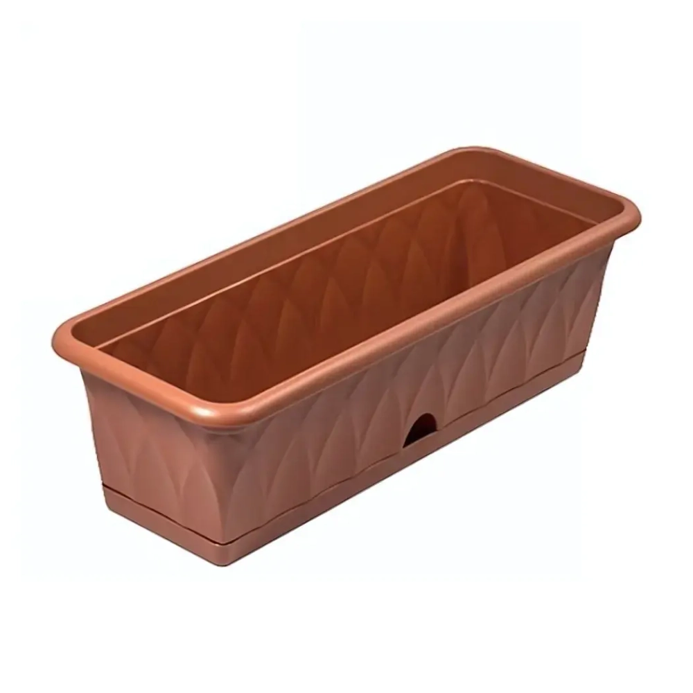 Ящик для растений «Сиена» 58см с поддоном терракот С173-03-ТЕР