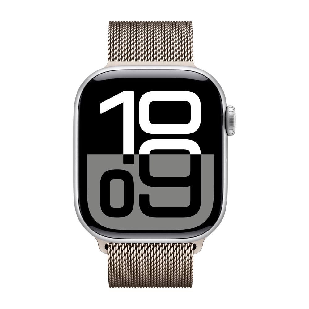 Умные часы Apple Watch Series 10 GPS, 42mm, Silver Aluminium Case with Milanese Loop, Natural