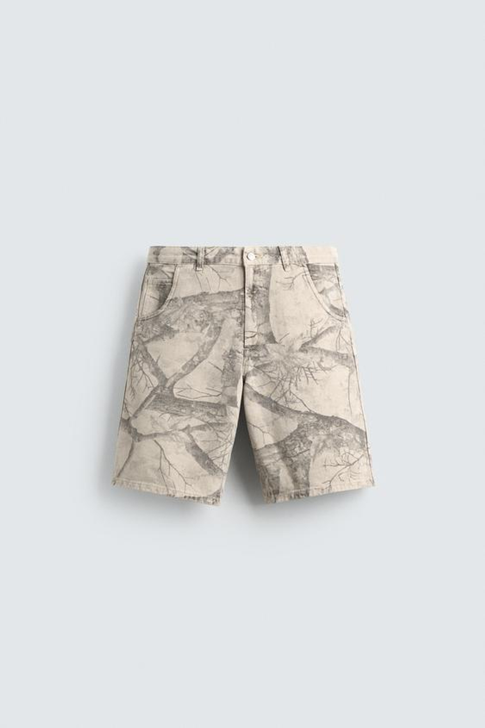 ZARA ШОРТЫ BAGGY FIT С ПРИНТОМ «ДЕРЕВЬЯ», С ПРИНТОМ