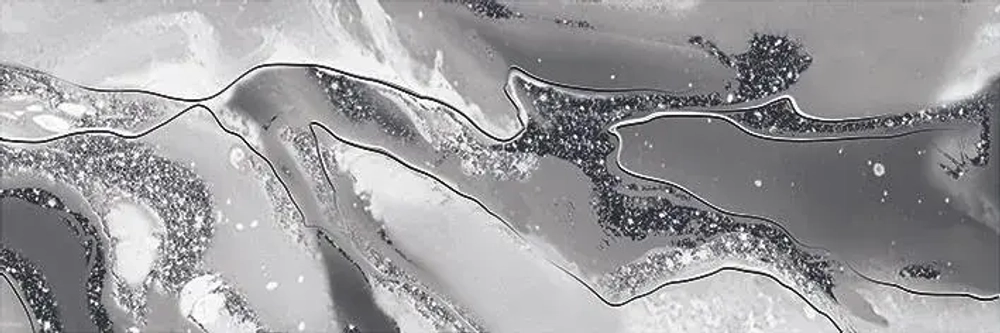 Декоративная плитка ALMA Ceramica DWA11TOR707 Tori 60x20 серая рельефная / глазурованная глянцевая волнистая