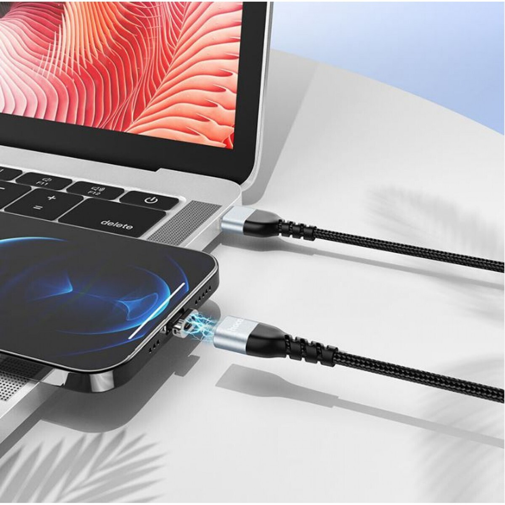 кабель для Apple Lightning USB магнитный Hoco U96 черн