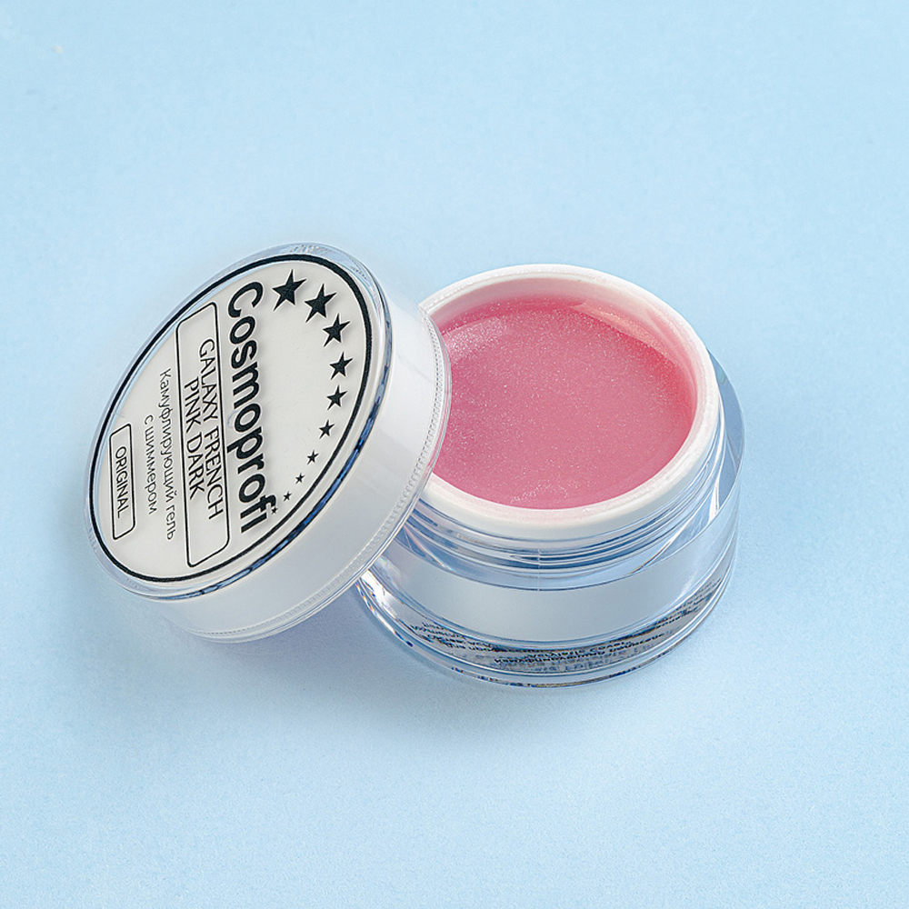 Гель камуфлирующий с шиммером Galaxy French Pink Dark 15гр Cosmoprofi