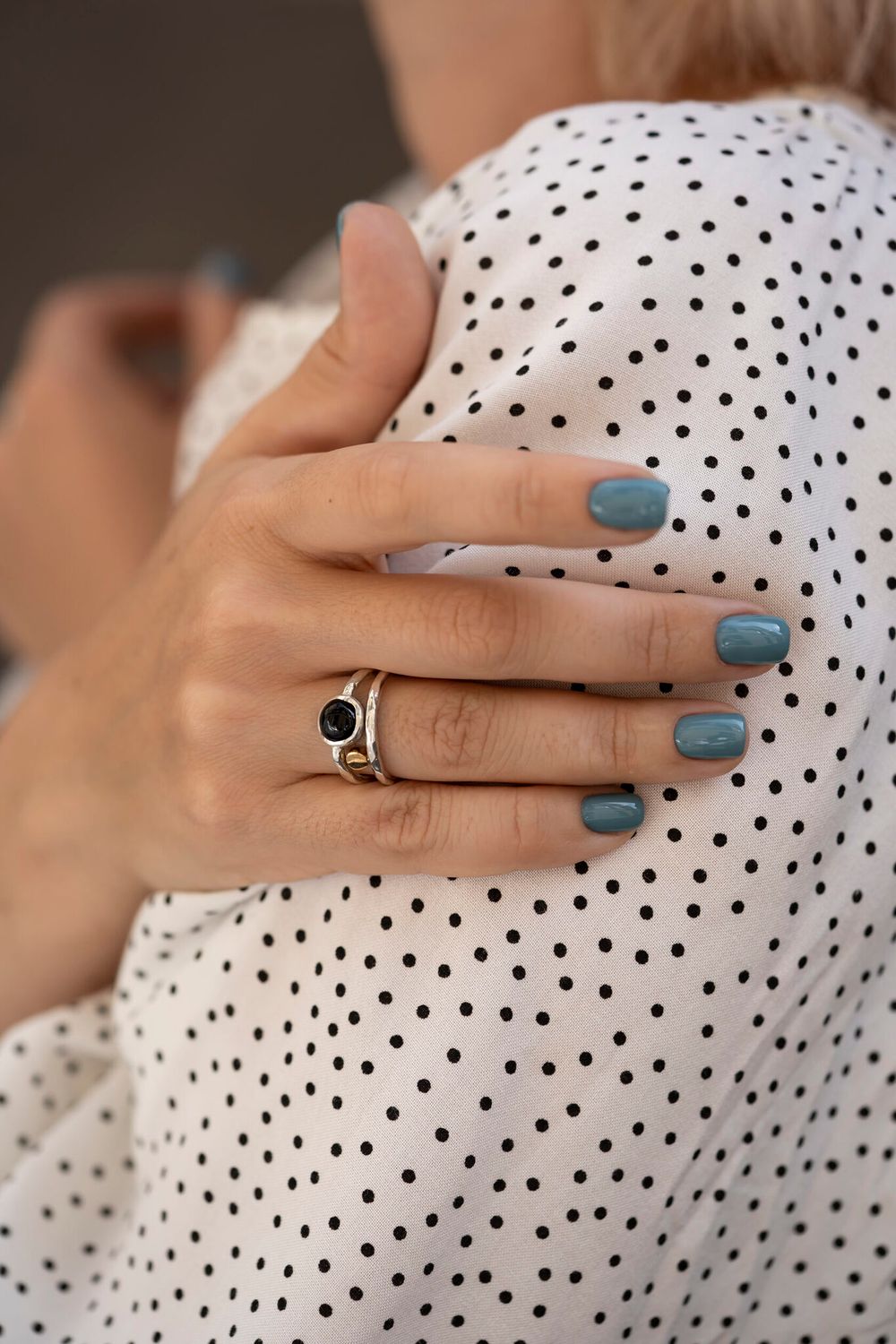 Кольцо битое с чёрным агатом