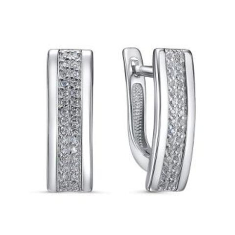 Серьги из серебра с фианитами