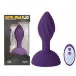 Вибромассажёр анальный римминг двойной с пультом "Swirl Anal Plug", Фиолетовый