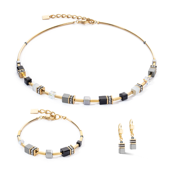 Серьги Coeur de Lion Black-White-Grey 2800/20-1333