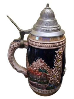 Кружка пивная (керамика с оловянной крышкой) Gerz