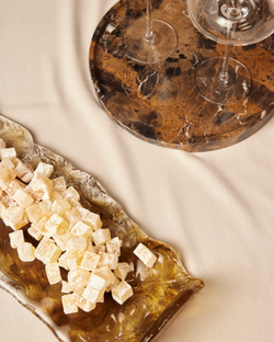 Поднос мраморный круглый Emperador Dark