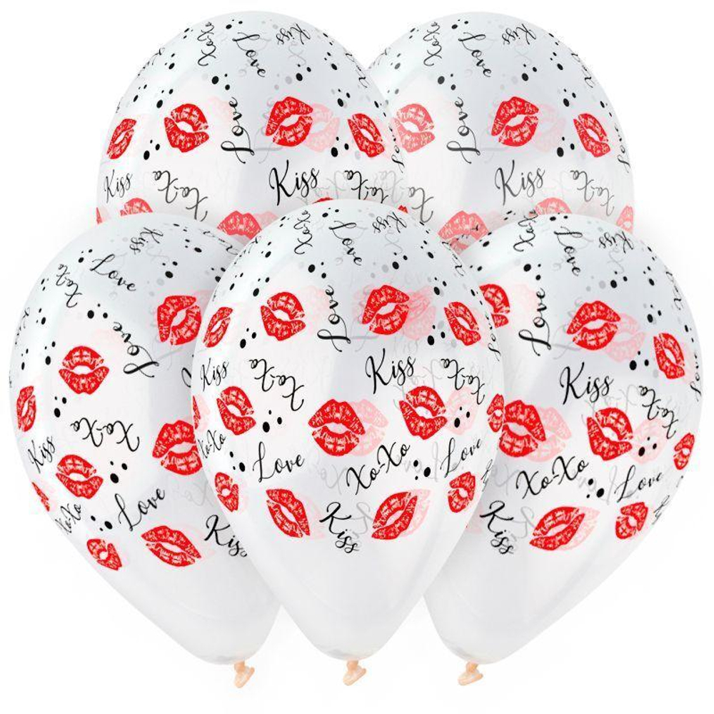 Набор шаров И 14 Поцелуи, 5 ст, 2 цв.,Прозрачный Кристалл/25 шт. / (Италия)