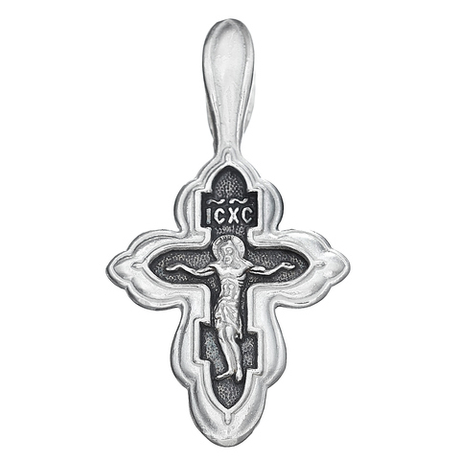 Крест из серебра/Частичное чернение/Покров ПБ
