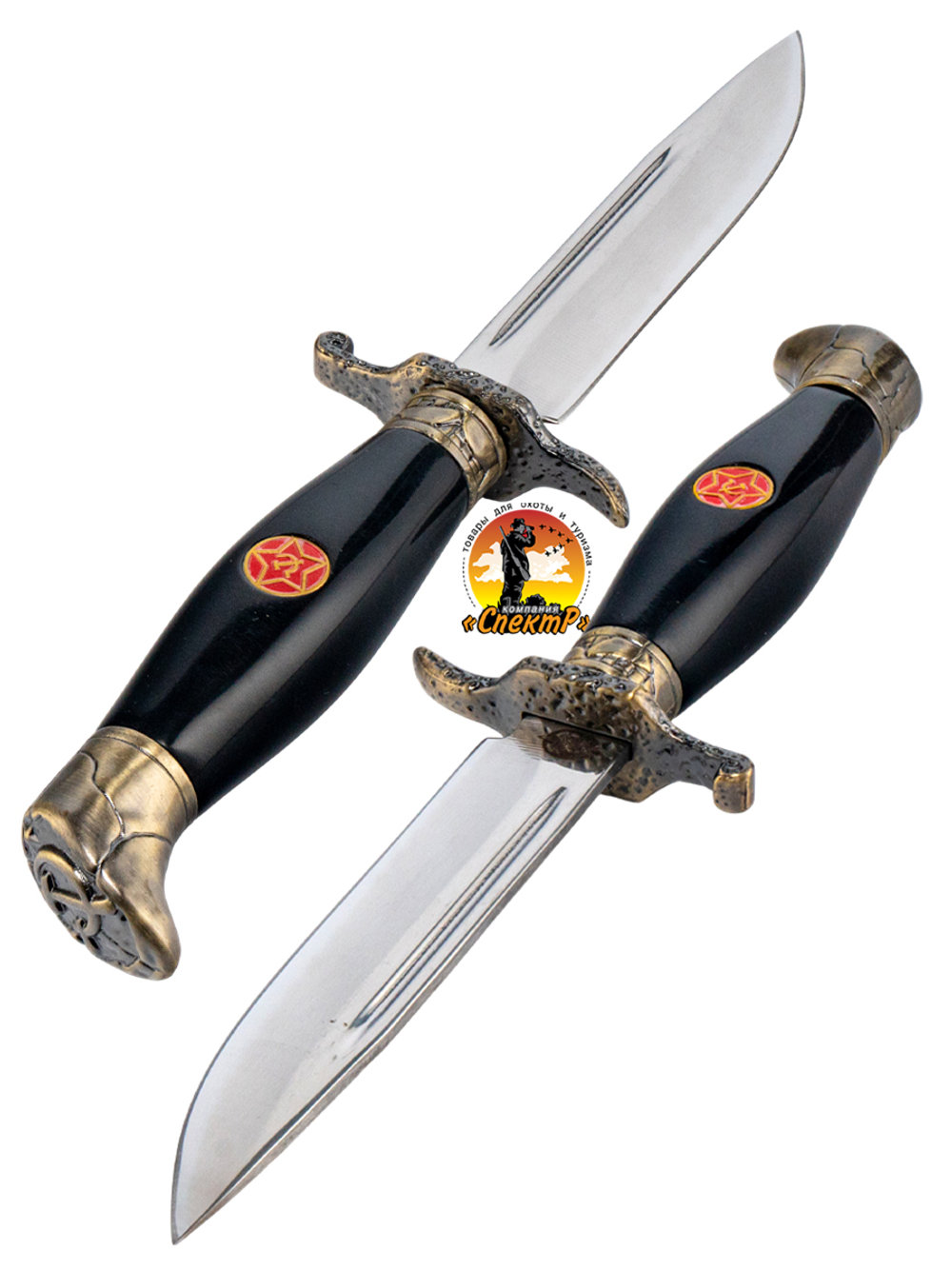 Нож туристический разделочный с фиксированным лезвием 120мм и стеклобоем/в ножнах.