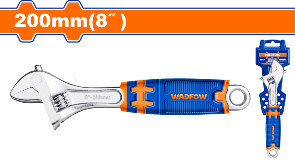 Ключ разводной 200 мм, 0-30 мм (6/36) WADFOW WAW2208