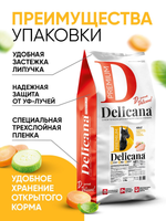 Cухой полнорационный корм для взрослых собак крупных пород курица с овощами Delicana 15кг