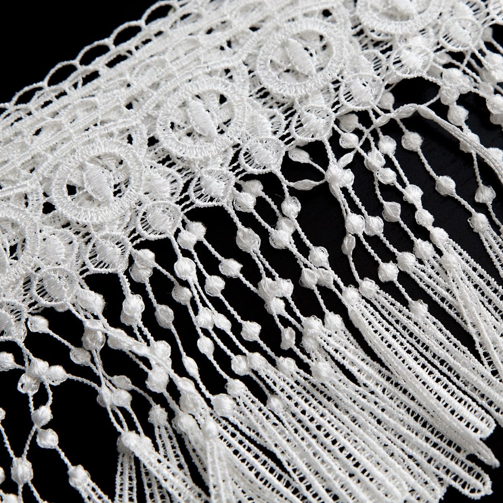 Кружевное белое колье на тело Сarnevale (Размер: S) (Цвет: белый)