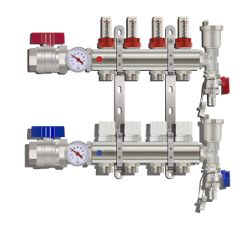 Кол. группа с расход. ЛАТУН 1" 10-вых.TIM 1/2