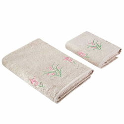 Набор полотенец 2шт 50х90,70х140 Arya home Centaury бежевый