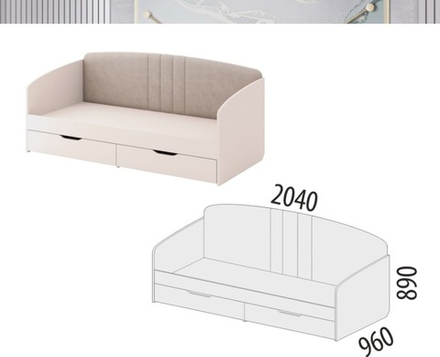 Флоренция-904 (DaVita) 904.05 Кровать односпальная 900мм