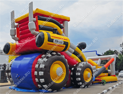 Детский надувной батут-горка "Бульдозер" 20*13*13 м